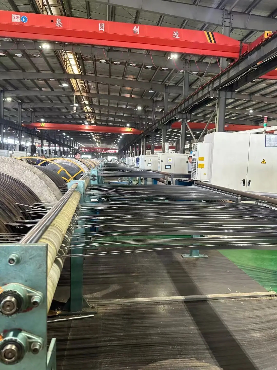 Band saw blade production line inside the factory