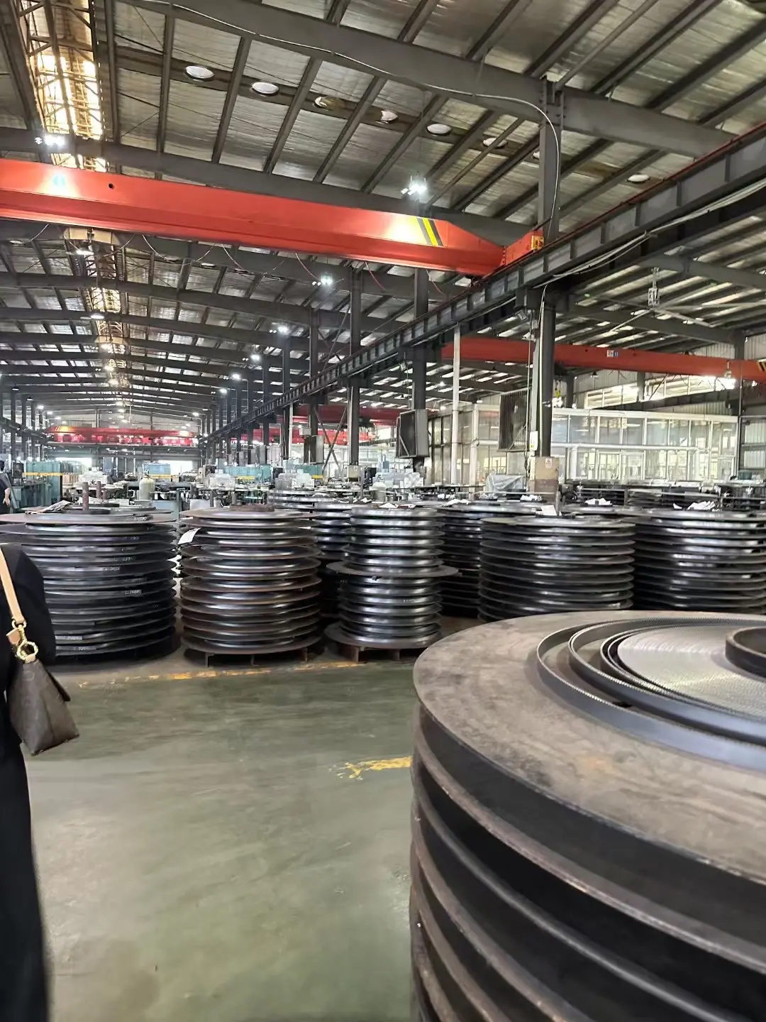 Band saw blade coil stock inside the production workshop