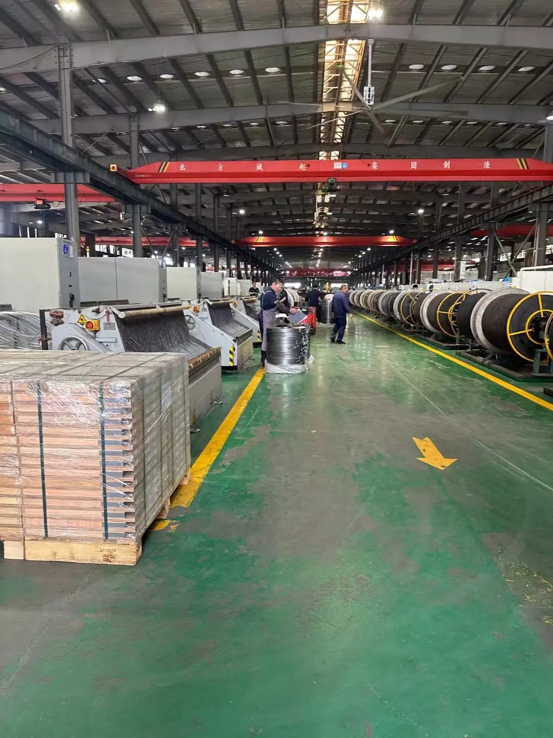 Band saw blade production line and operators